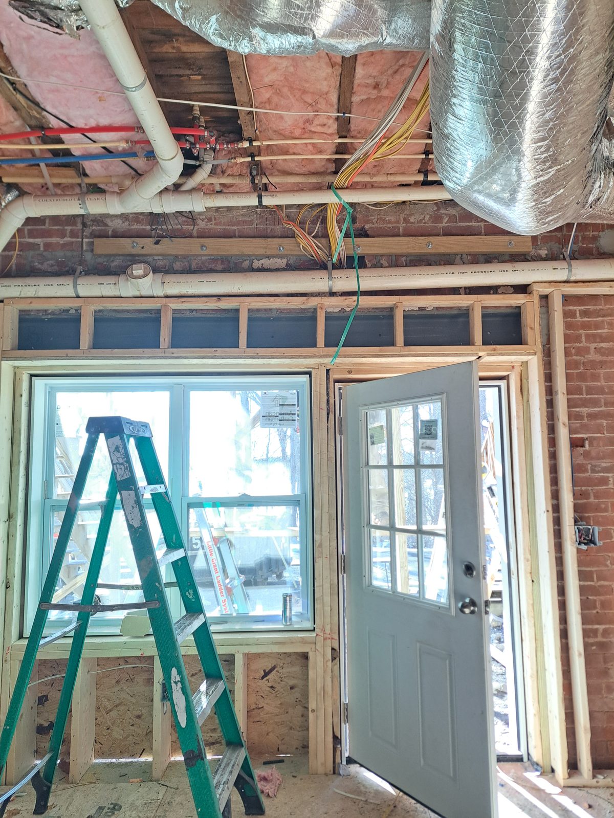 Before — attic window framing during interior remodeling in Sutton, MA Before — attic window framing during interior remodeling in Sutton, MA