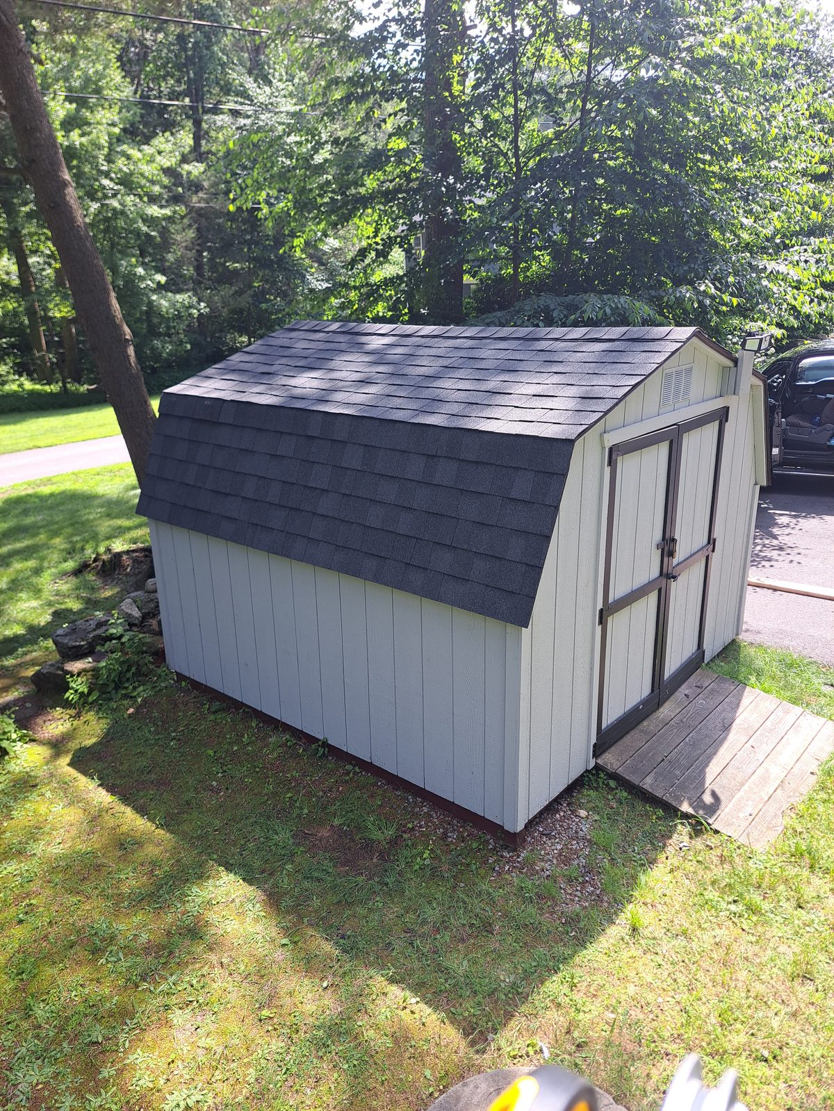 After — backyard shed reroofing in Worcester County, MA After — backyard shed reroofing in Worcester County, MA