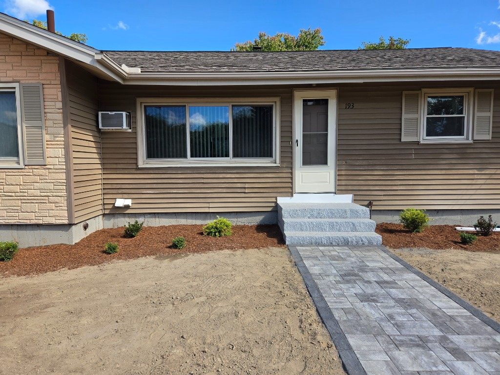 Before — siding, granite steps, and front walkway in Sutton, MA Before — siding, granite steps, and front walkway in Sutton, MA