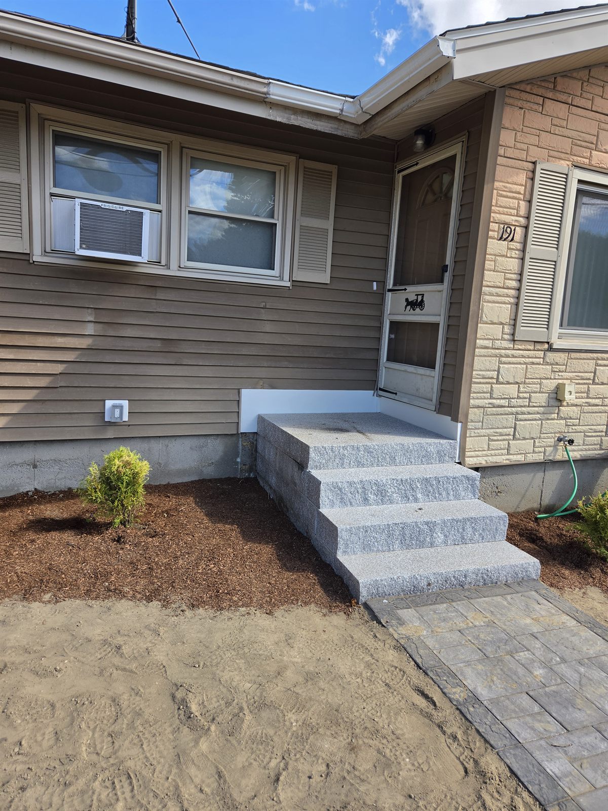 After — new siding and granite entry steps in Sutton, MA After — new siding and granite entry steps in Sutton, MA